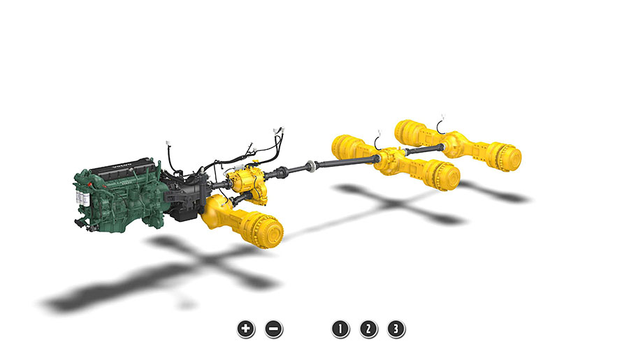 3D-visualisering av dumper till interaktiv VR presentation. Uppdragsgivare: Volvo Construction Equipment.