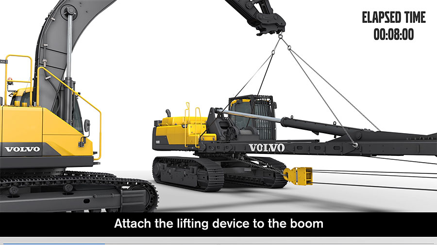 3D-animerad film som visar hur man konverterar en PL4809D till en EC480D. <br>Uppdragsgivare: Volvo Construction Equipment.